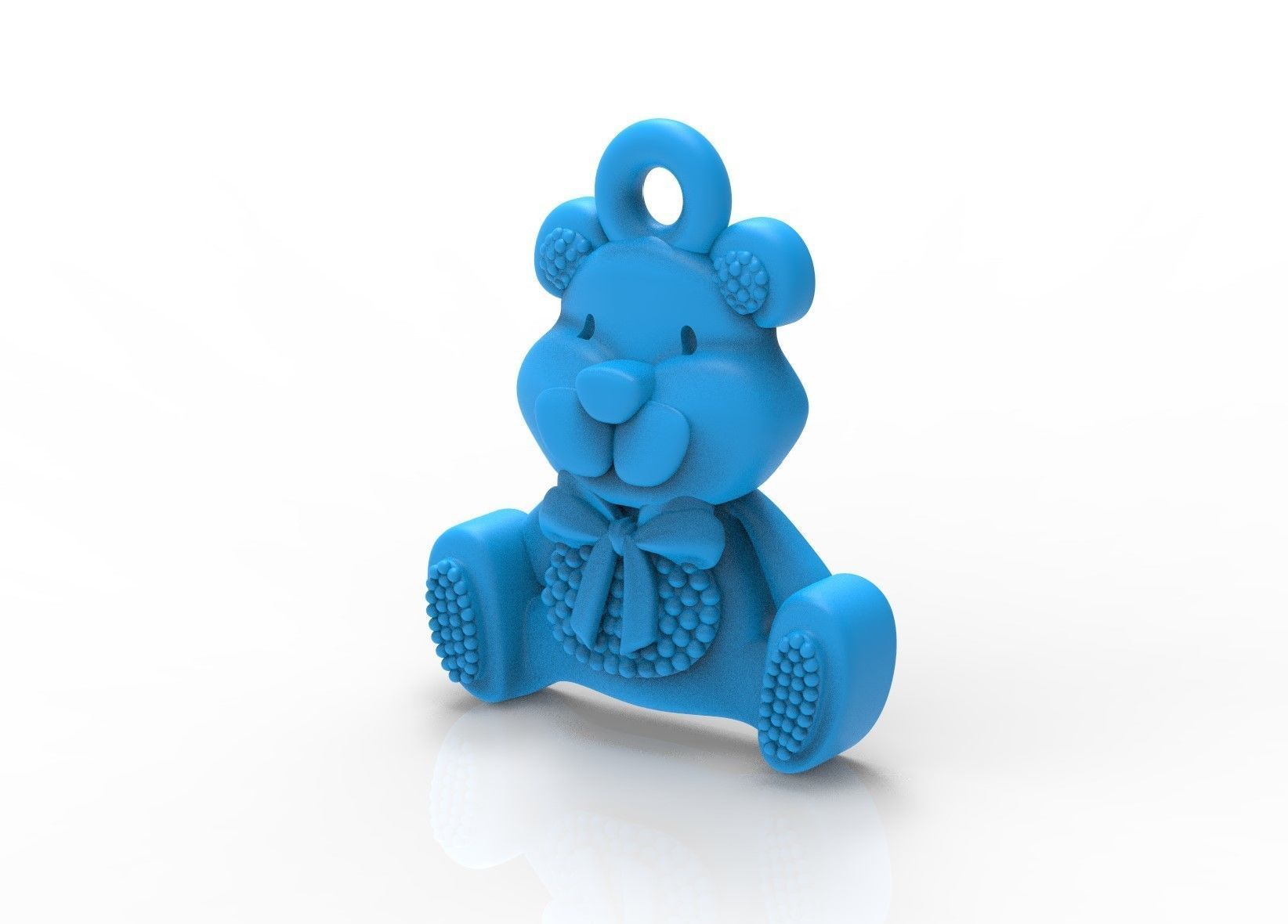 Teddy bear pendant 3D print model_12