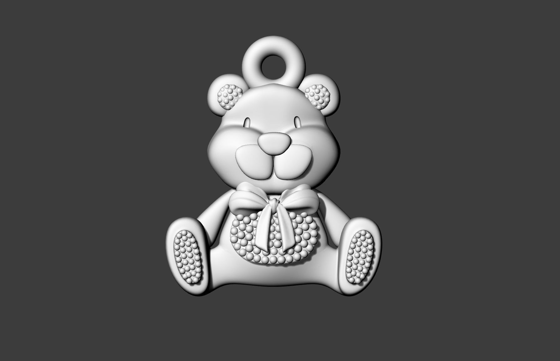 Teddy bear pendant 3D print model_1