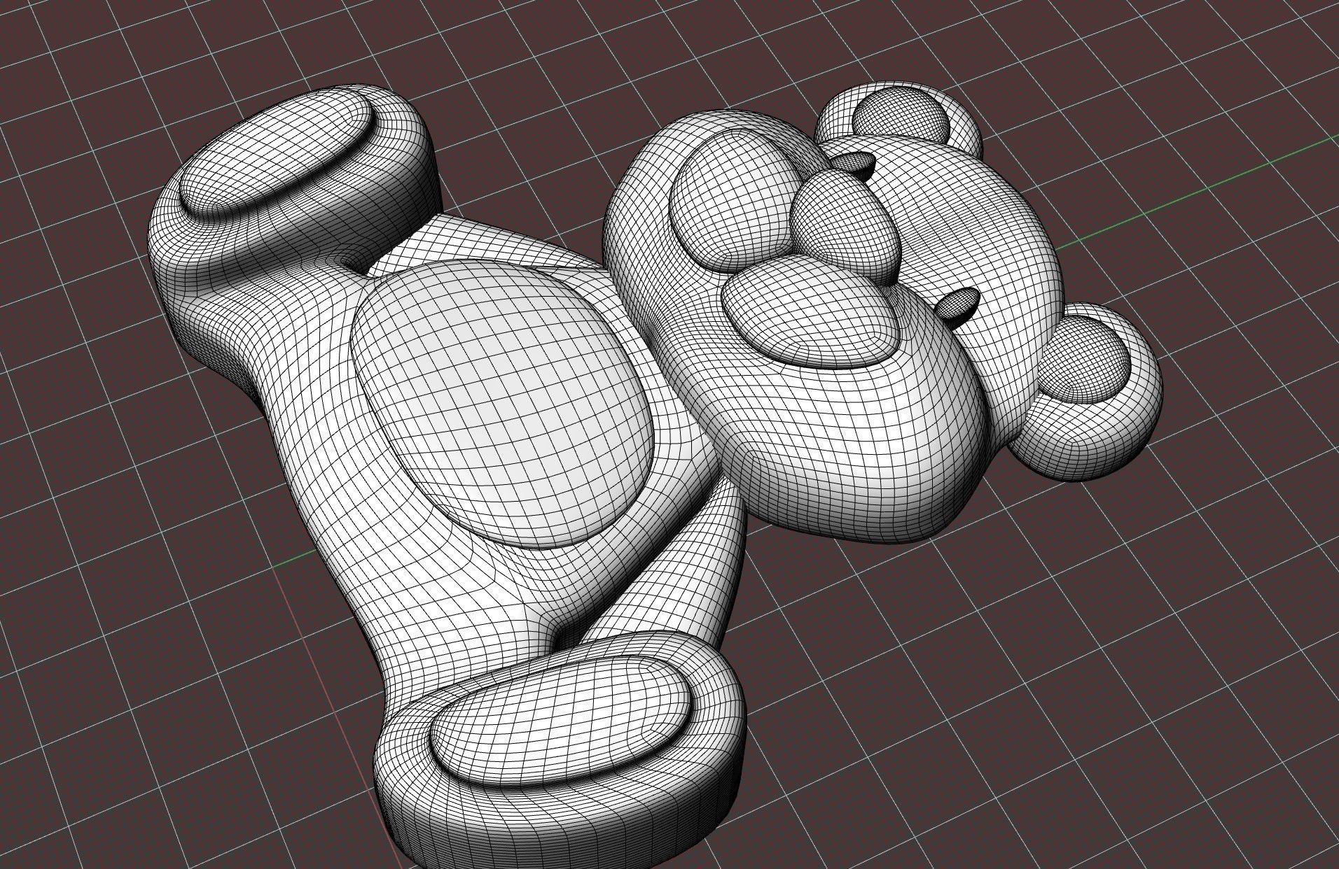 Teddy bear pendant 3D print model_13