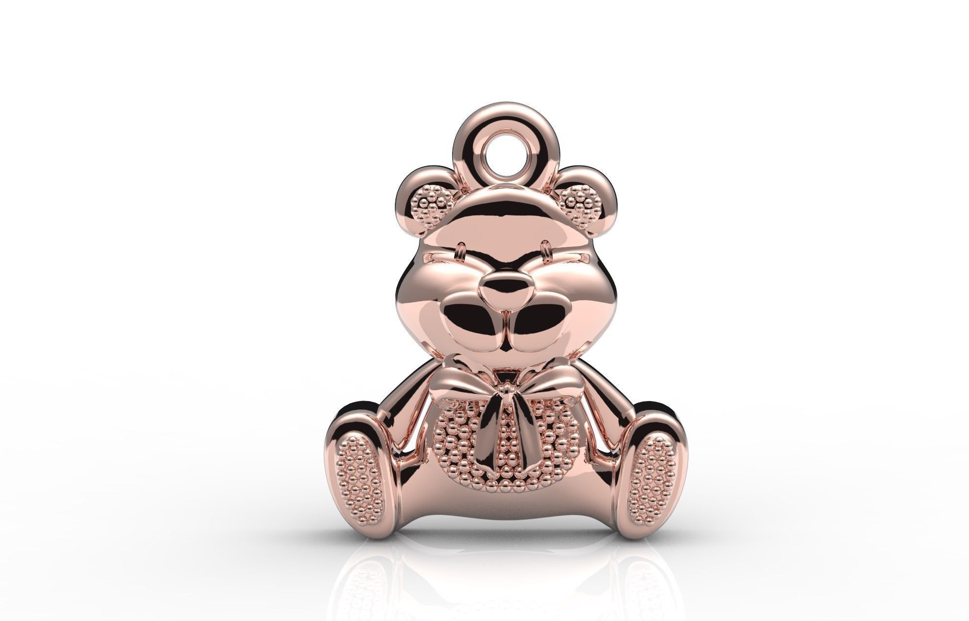 Teddy bear pendant 3D print model_8