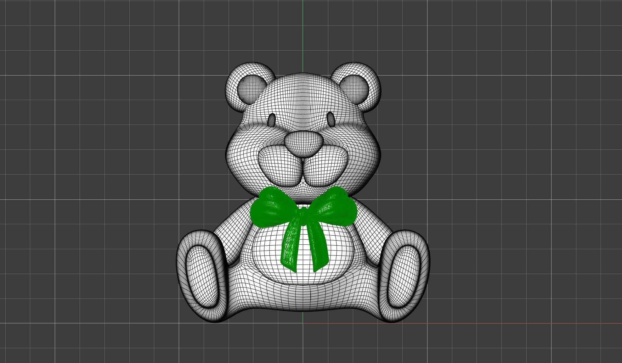 Teddy bear pendant 3D print model_2
