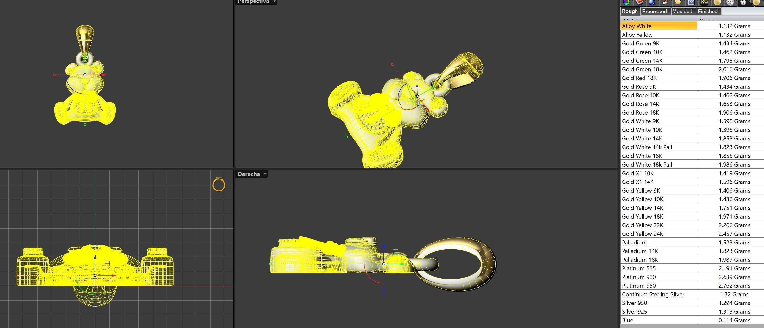 Teddy bear pendant 3D print model_4