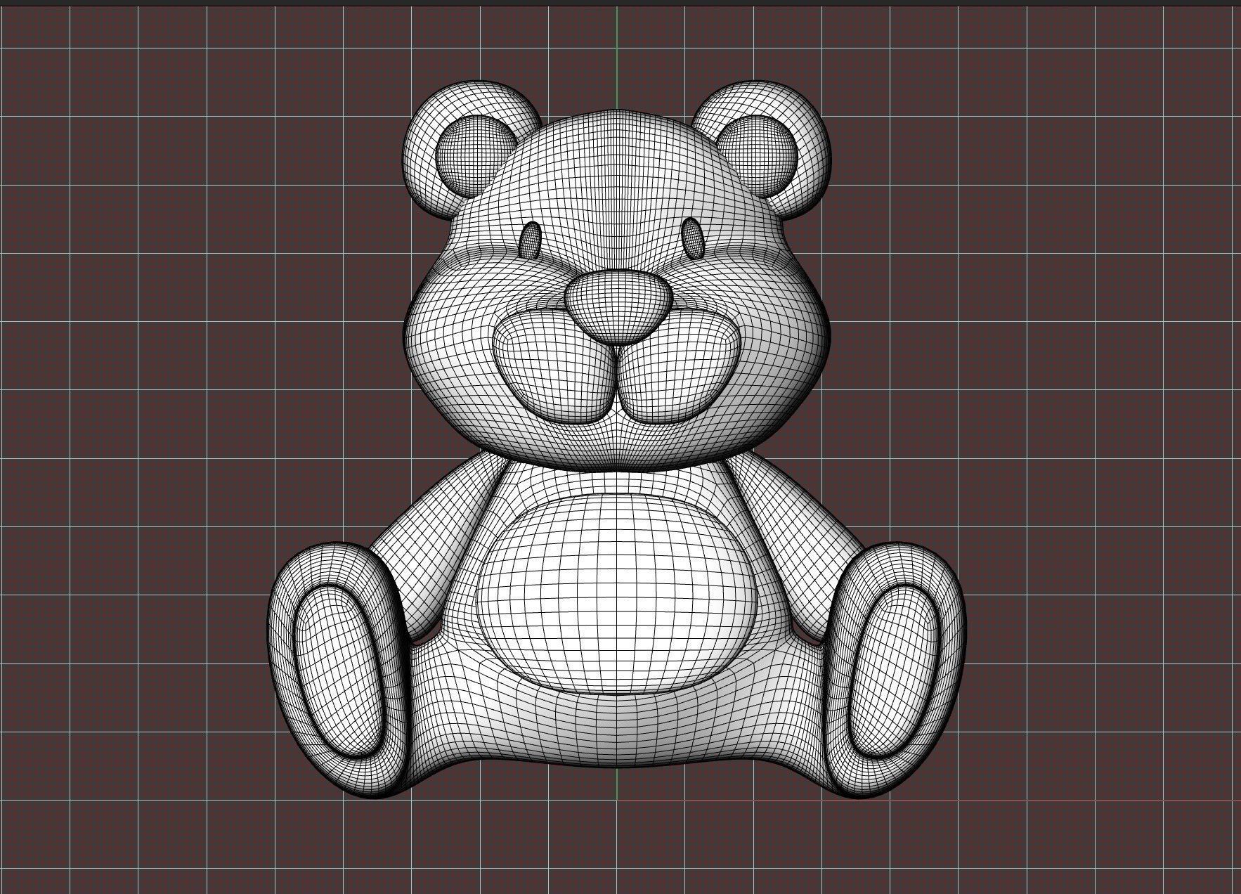 Teddy bear pendant 3D print model_14