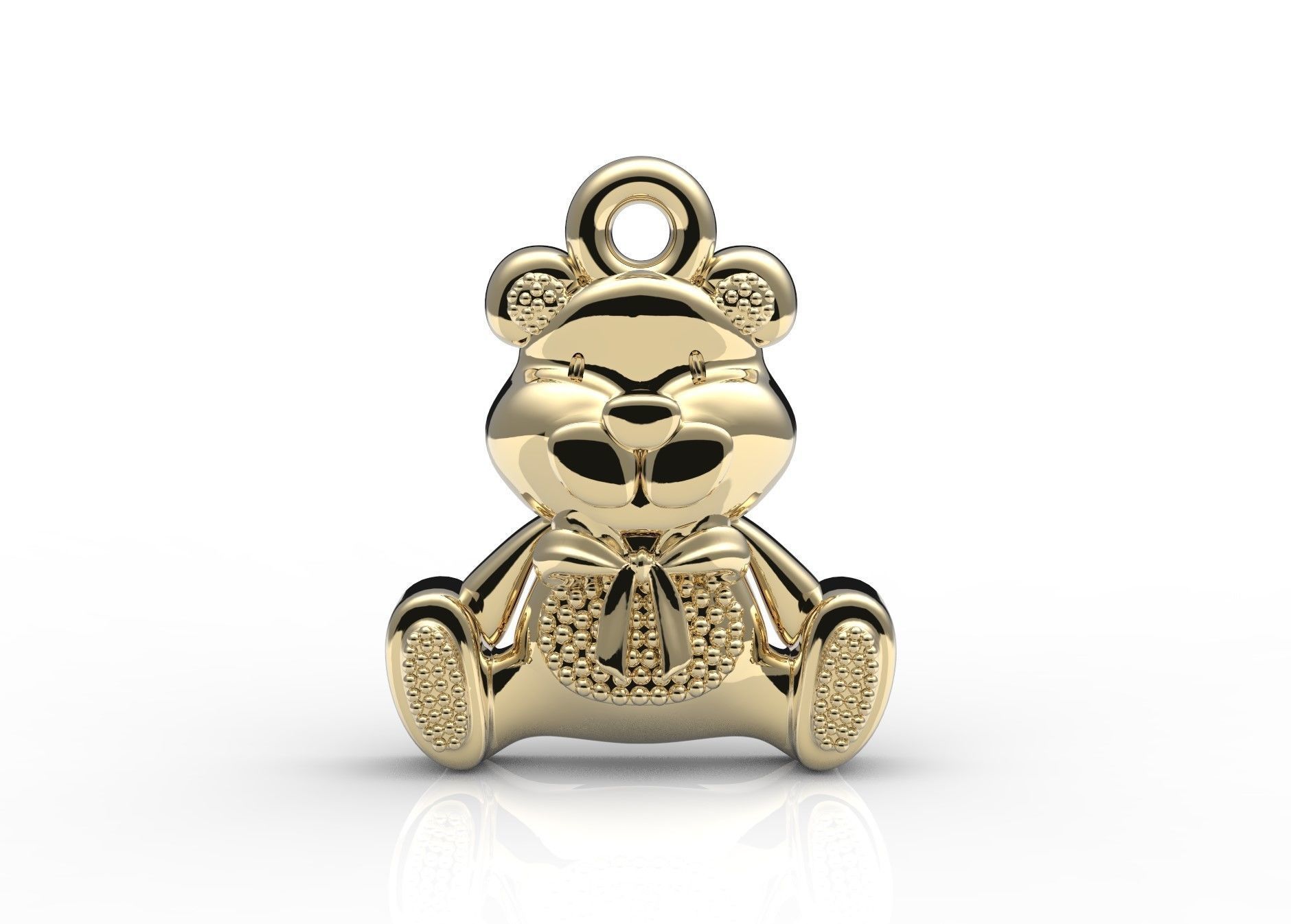 Teddy bear pendant 3D print model_9