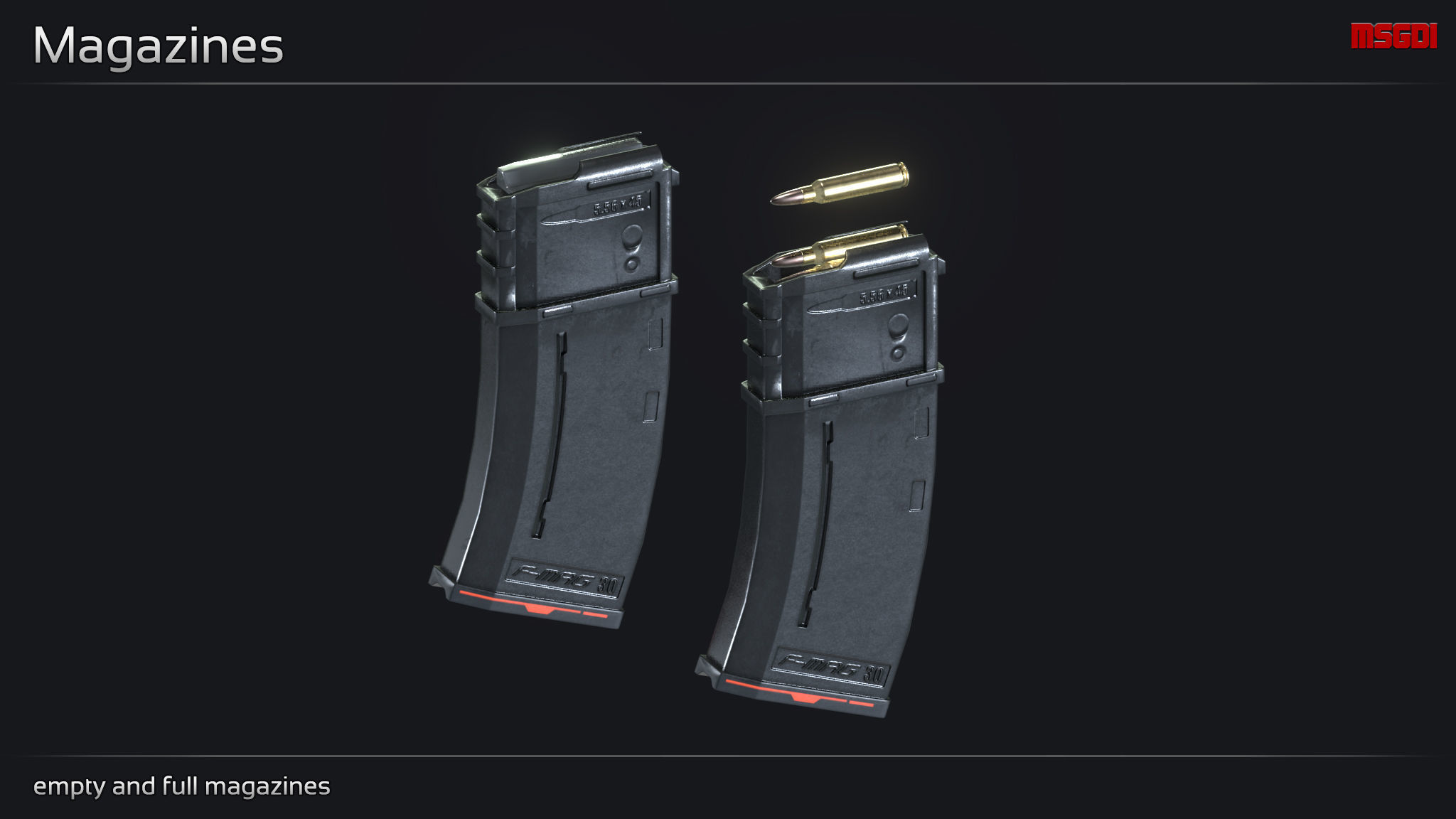 Scifi Assault Rifle MAK 223 Low-poly 3D model_7