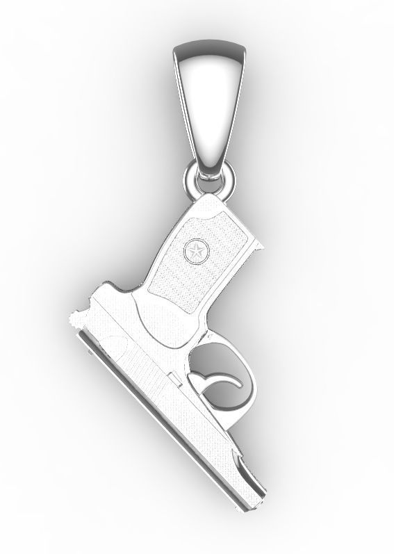 gun pendant 3D print model_2