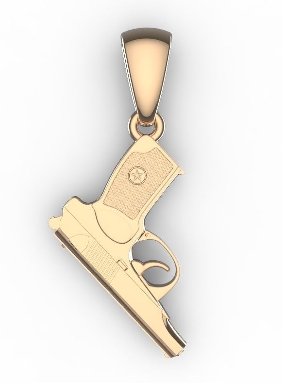 gun pendant 3D print model_1