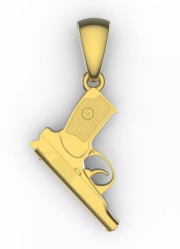 gun pendant 3D print model_0