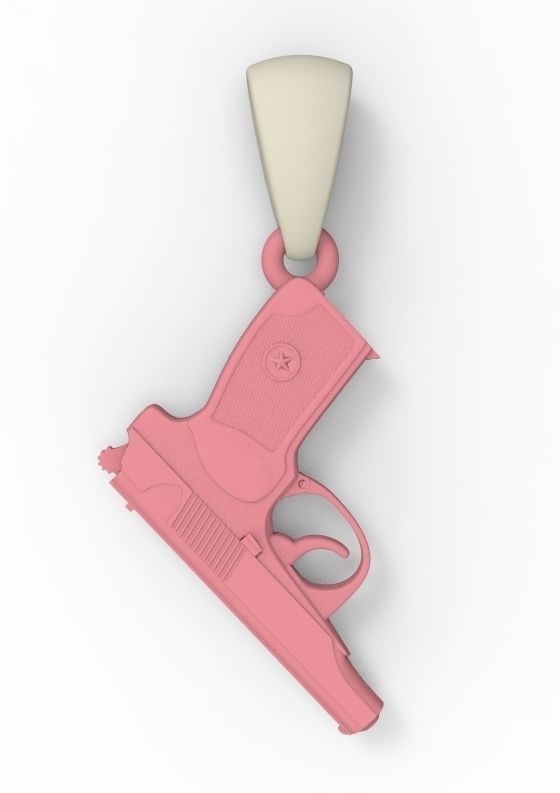 gun pendant 3D print model_4