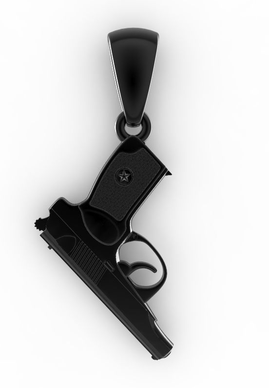 gun pendant 3D print model_3