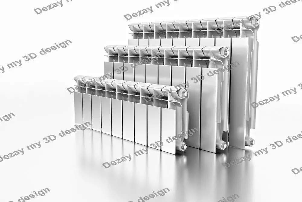 Set of central heating radiators 3D model