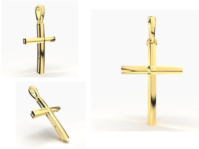 JESUS CROSS GOLD PENDANT 3D print model