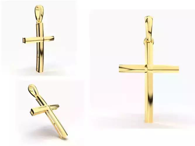 JESUS CROSS GOLD PENDANT 3D print model