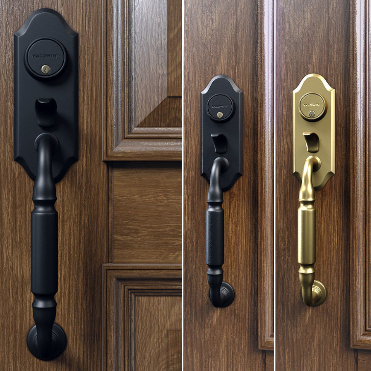 Ashton two-point lock handleset 3D model_0