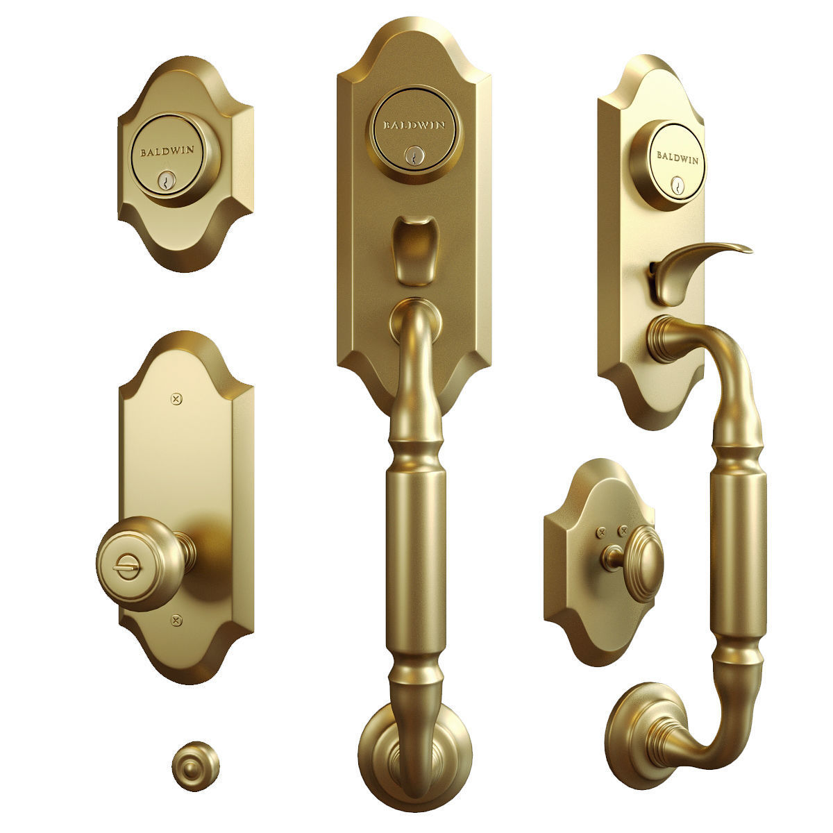 Ashton two-point lock handleset 3D model_2