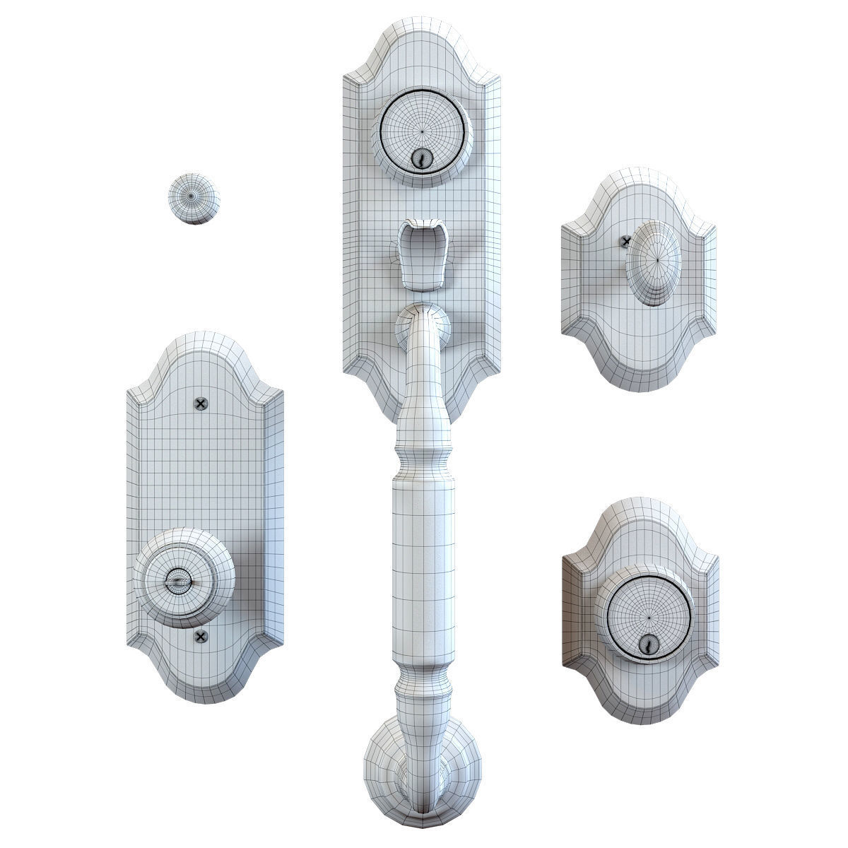 Ashton two-point lock handleset 3D model_4