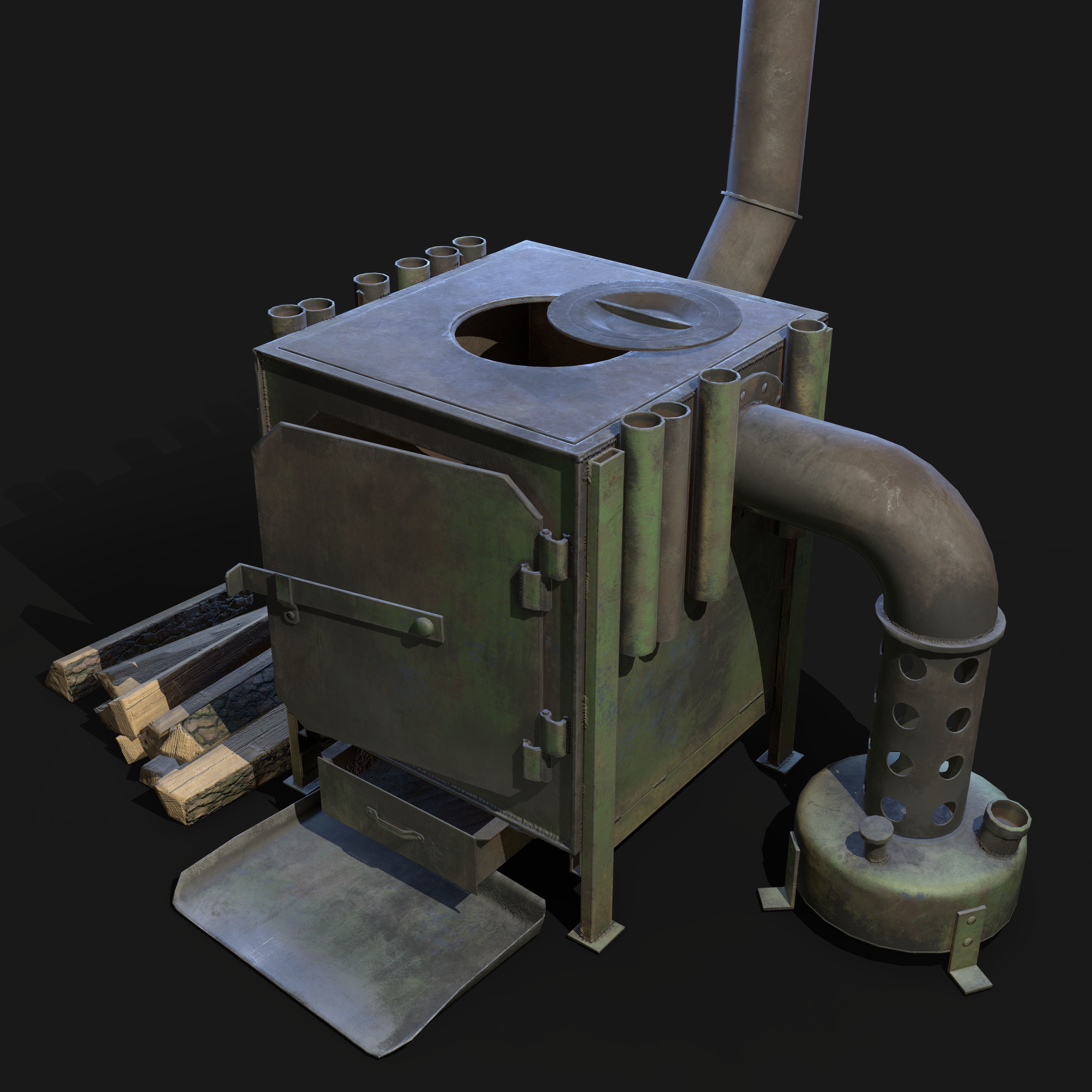 stove  Low-poly 3D model_0