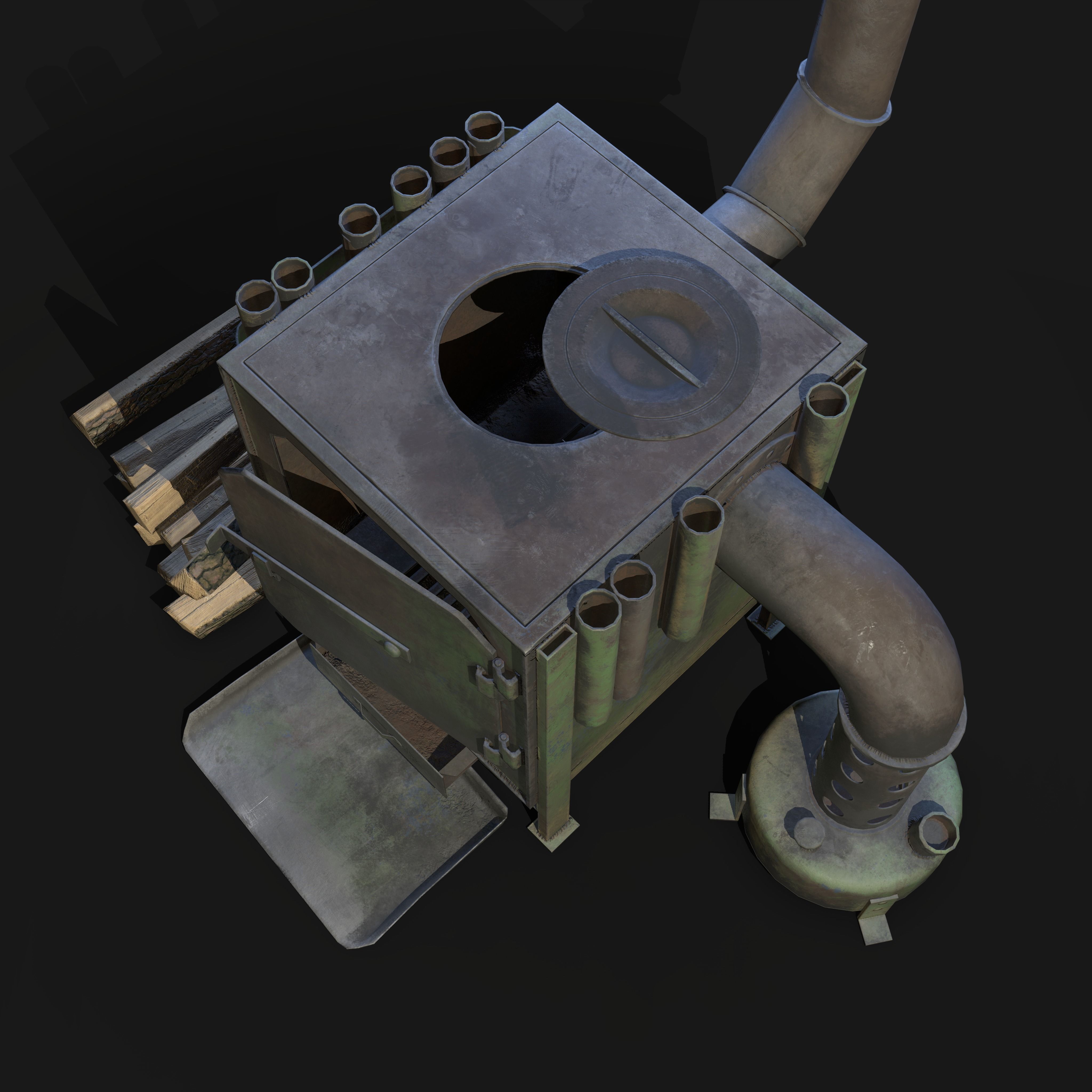stove  Low-poly 3D model_1