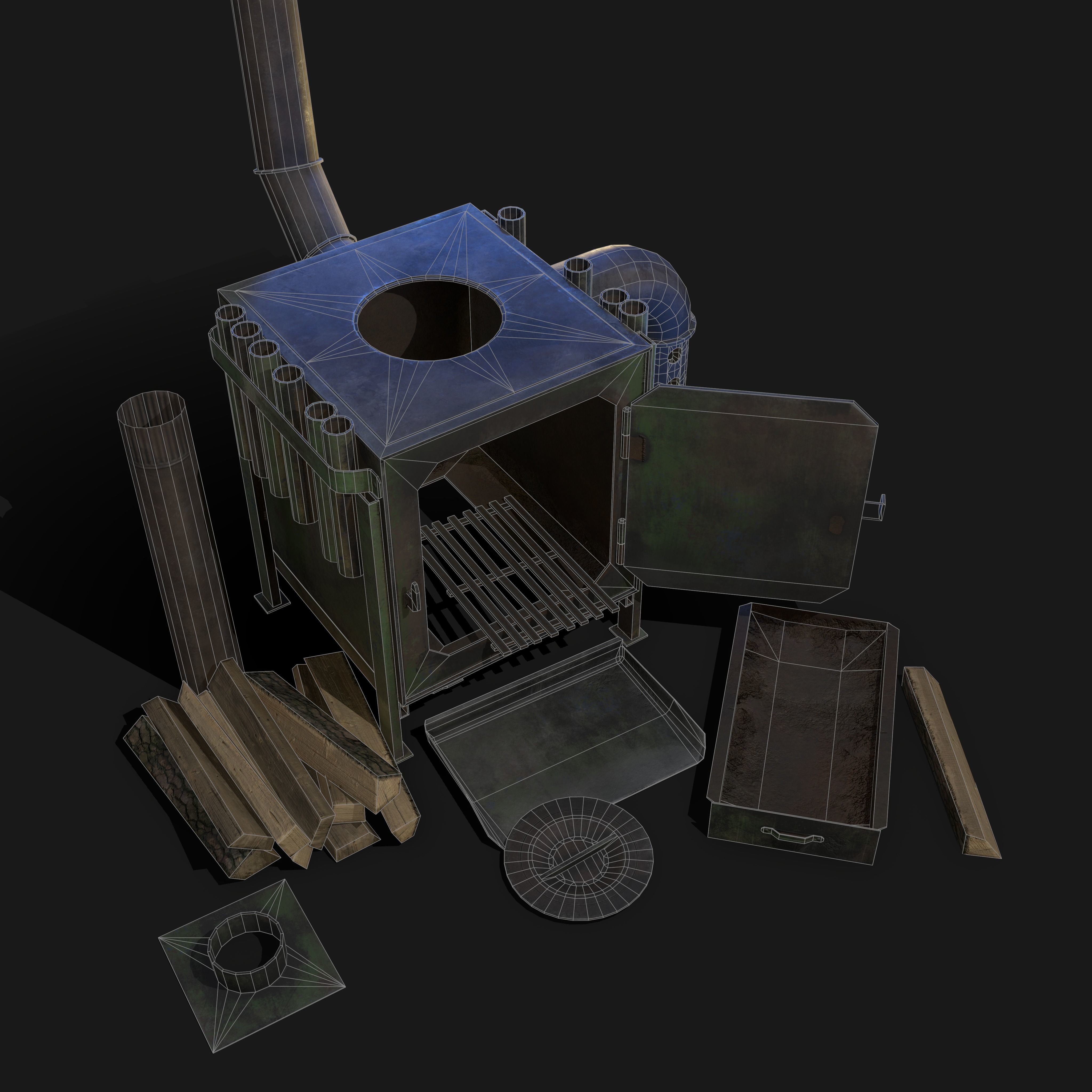 stove  Low-poly 3D model_7