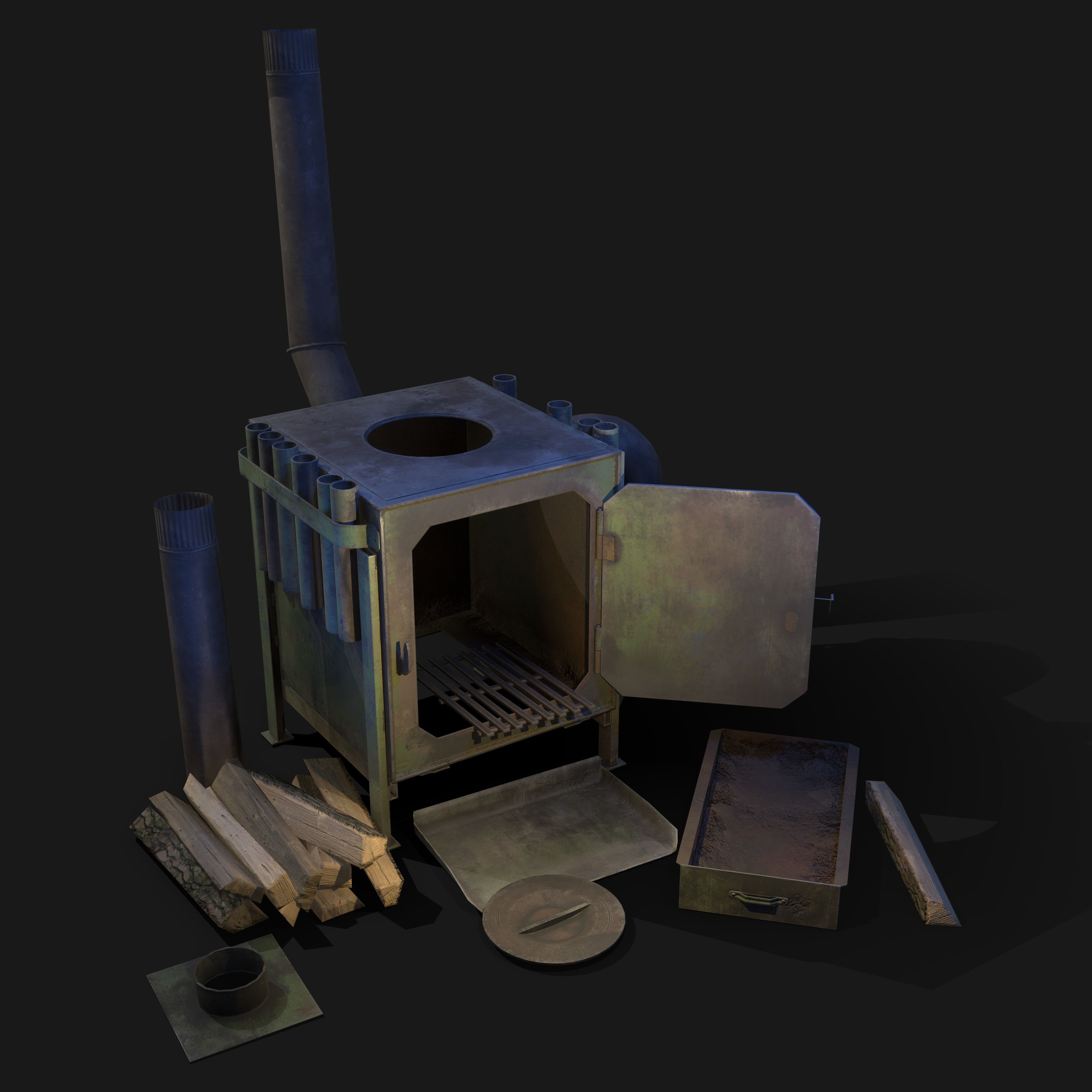 stove  Low-poly 3D model_5