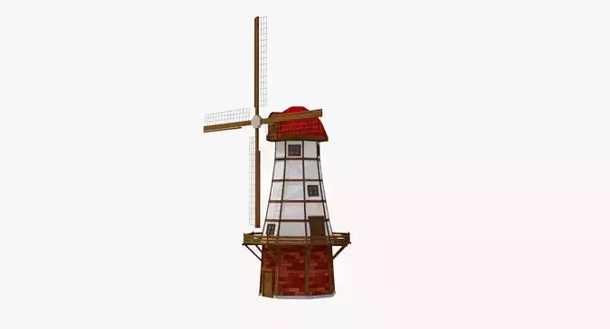 cartoon medieval windmill