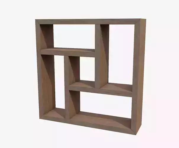 SmallShelve wooden shelf with four squares