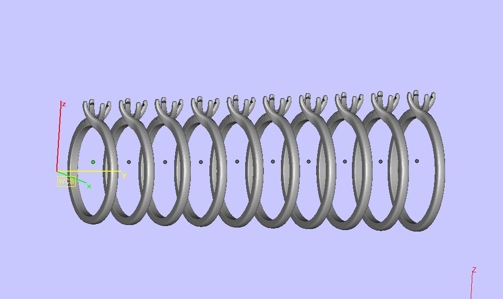 4 Claw Twisted Solitaire ring 3dmodel 3D print model_12