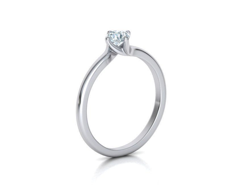 4 Claw Twisted Solitaire ring 3dmodel 3D print model_16