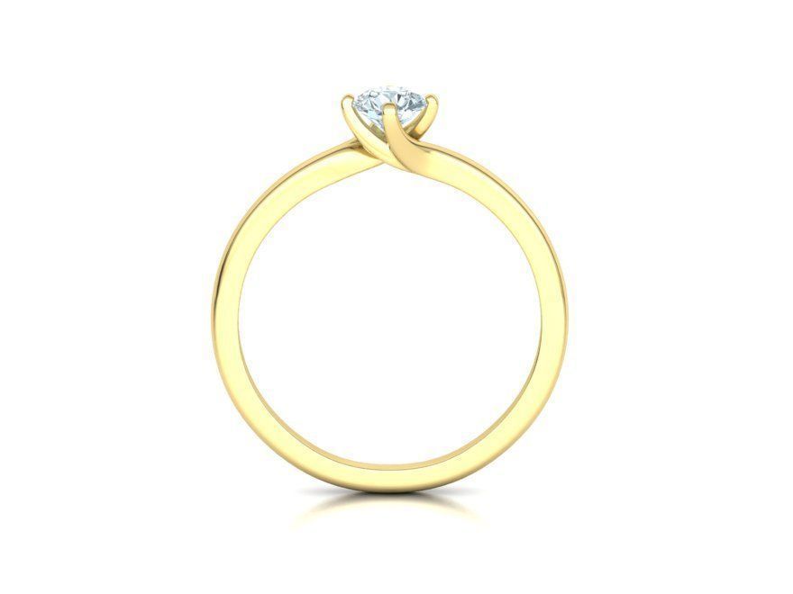4 Claw Twisted Solitaire ring 3dmodel 3D print model_21