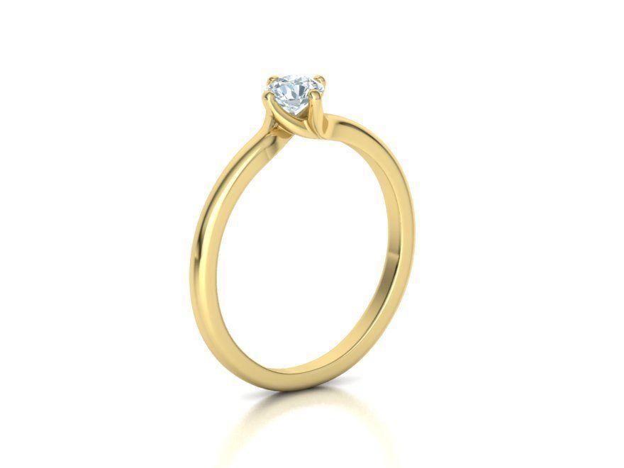 4 Claw Twisted Solitaire ring 3dmodel 3D print model_17