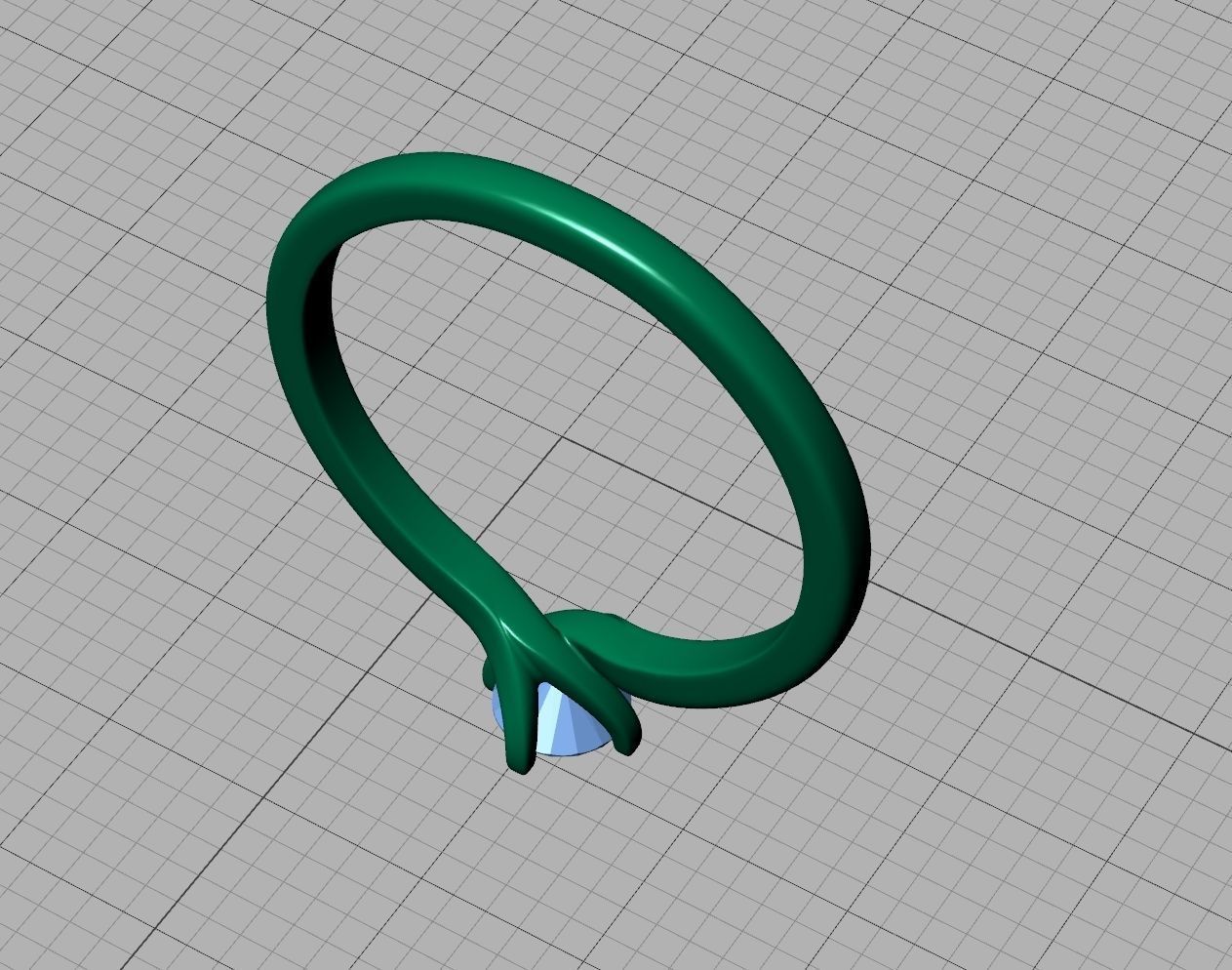 4 Claw Twisted Solitaire ring 3dmodel 3D print model_7