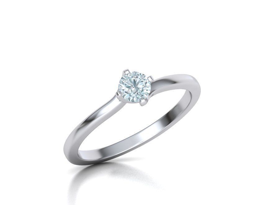 4 Claw Twisted Solitaire ring 3dmodel 3D print model_19