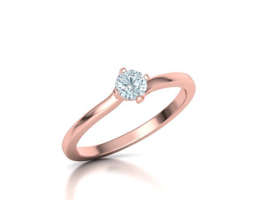 4 Claw Twisted Solitaire ring 3dmodel 3D print model_20