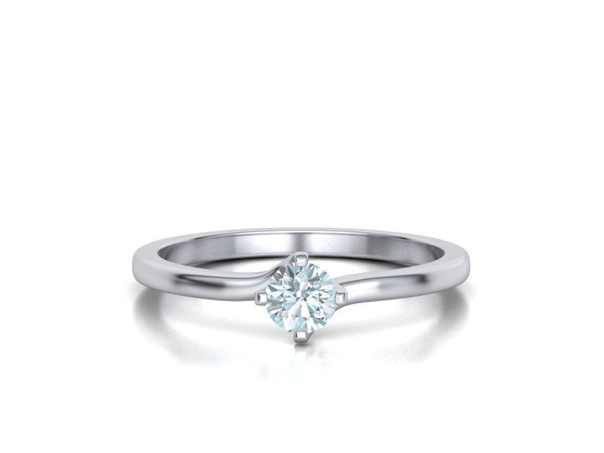 4 Claw Twisted Solitaire ring 3dmodel 3D print model_3