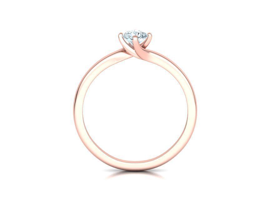 4 Claw Twisted Solitaire ring 3dmodel 3D print model_23