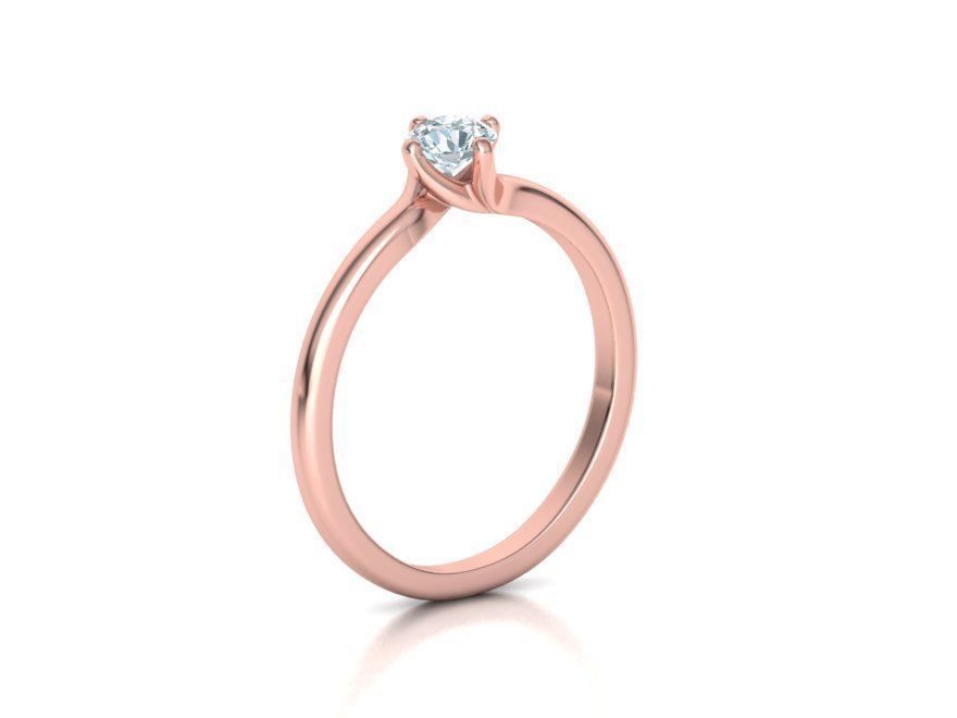 4 Claw Twisted Solitaire ring 3dmodel 3D print model_15
