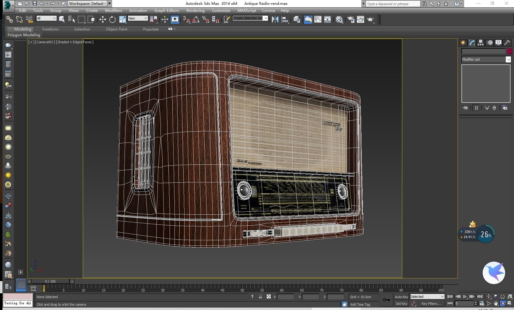 Antique Radio Low-poly 3D model_11