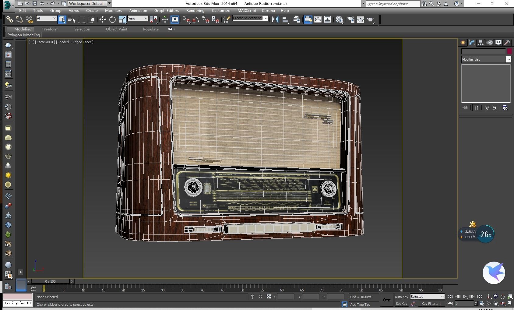 Antique Radio Low-poly 3D model_14