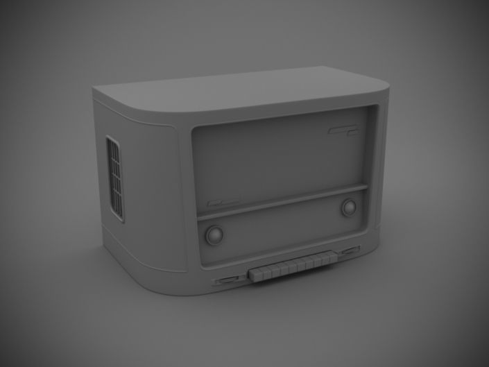 Antique Radio Low-poly 3D model_16