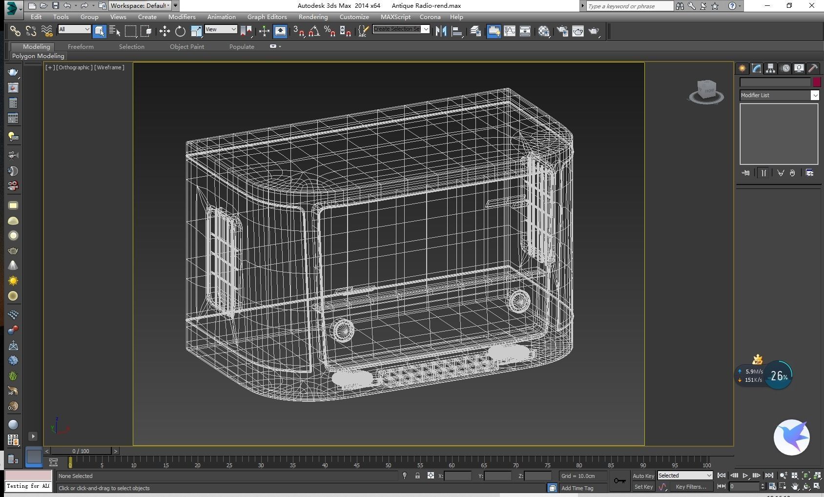 Antique Radio Low-poly 3D model_12