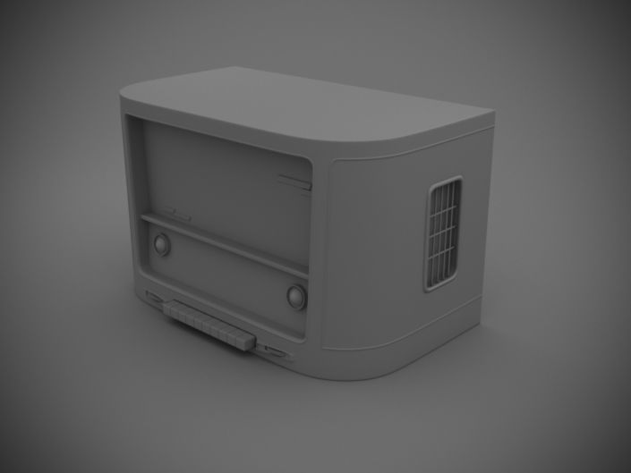 Antique Radio Low-poly 3D model_17