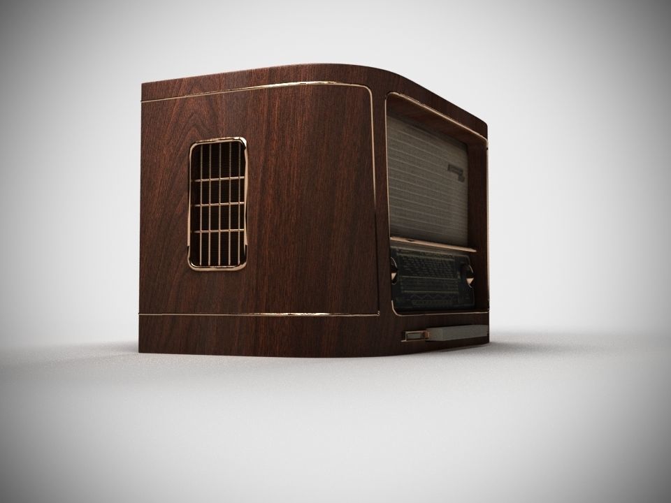 Antique Radio Low-poly 3D model_6