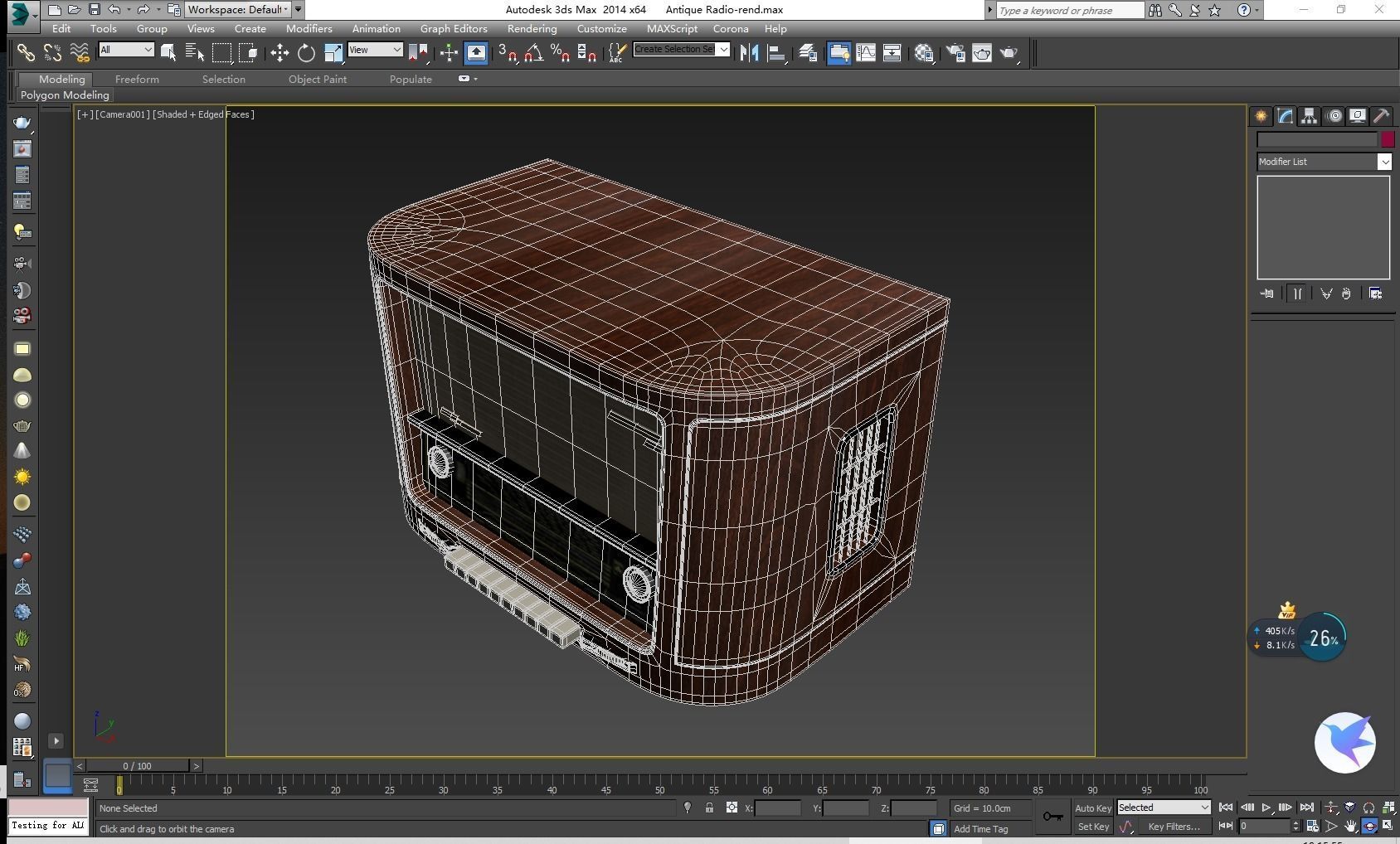 Antique Radio Low-poly 3D model_15