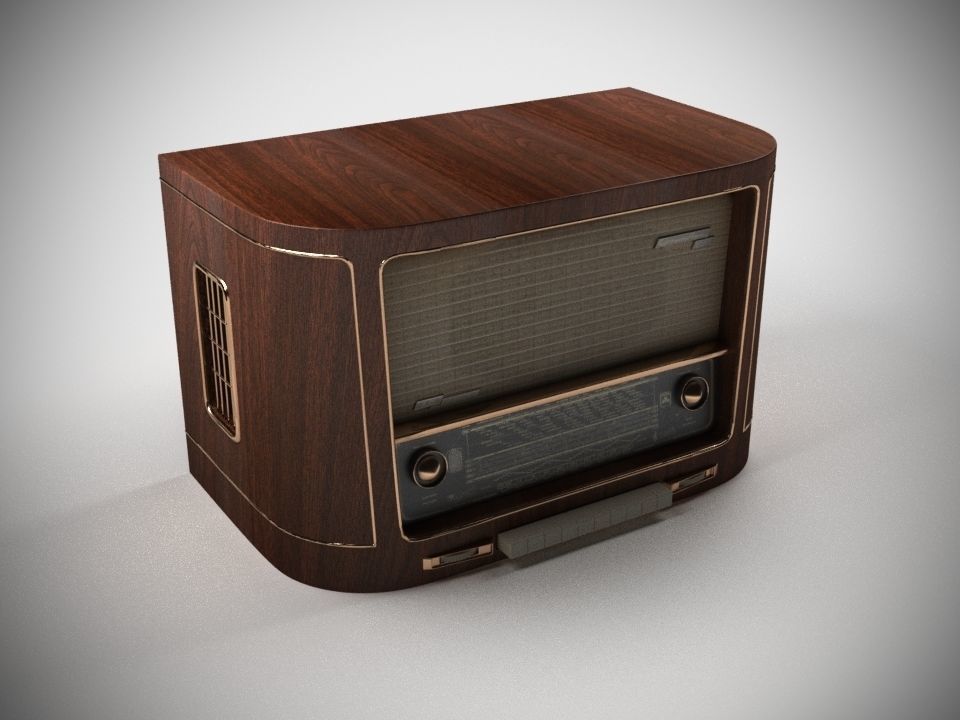 Antique Radio Low-poly 3D model_3
