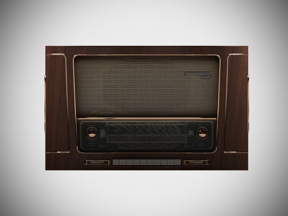 Antique Radio Low-poly 3D model_2