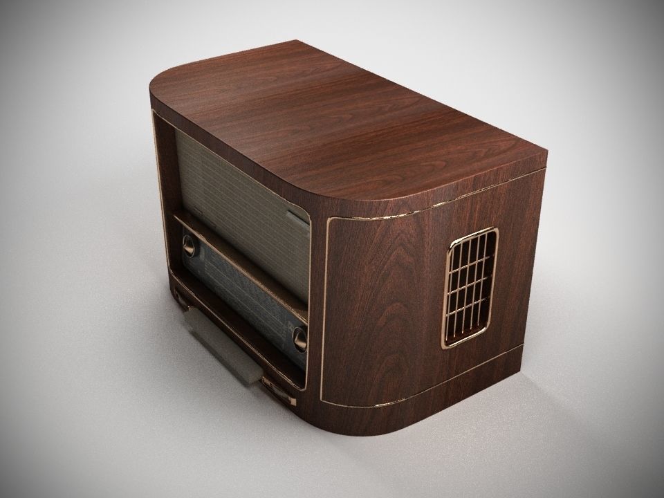 Antique Radio Low-poly 3D model_4