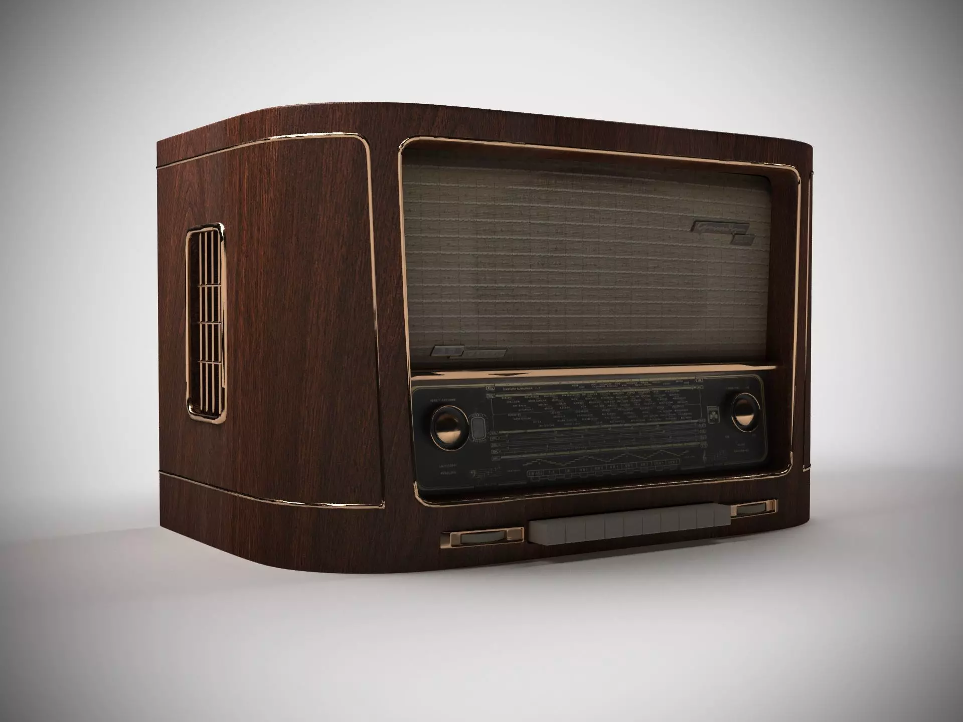 Antique Radio Low-poly 3D model_0