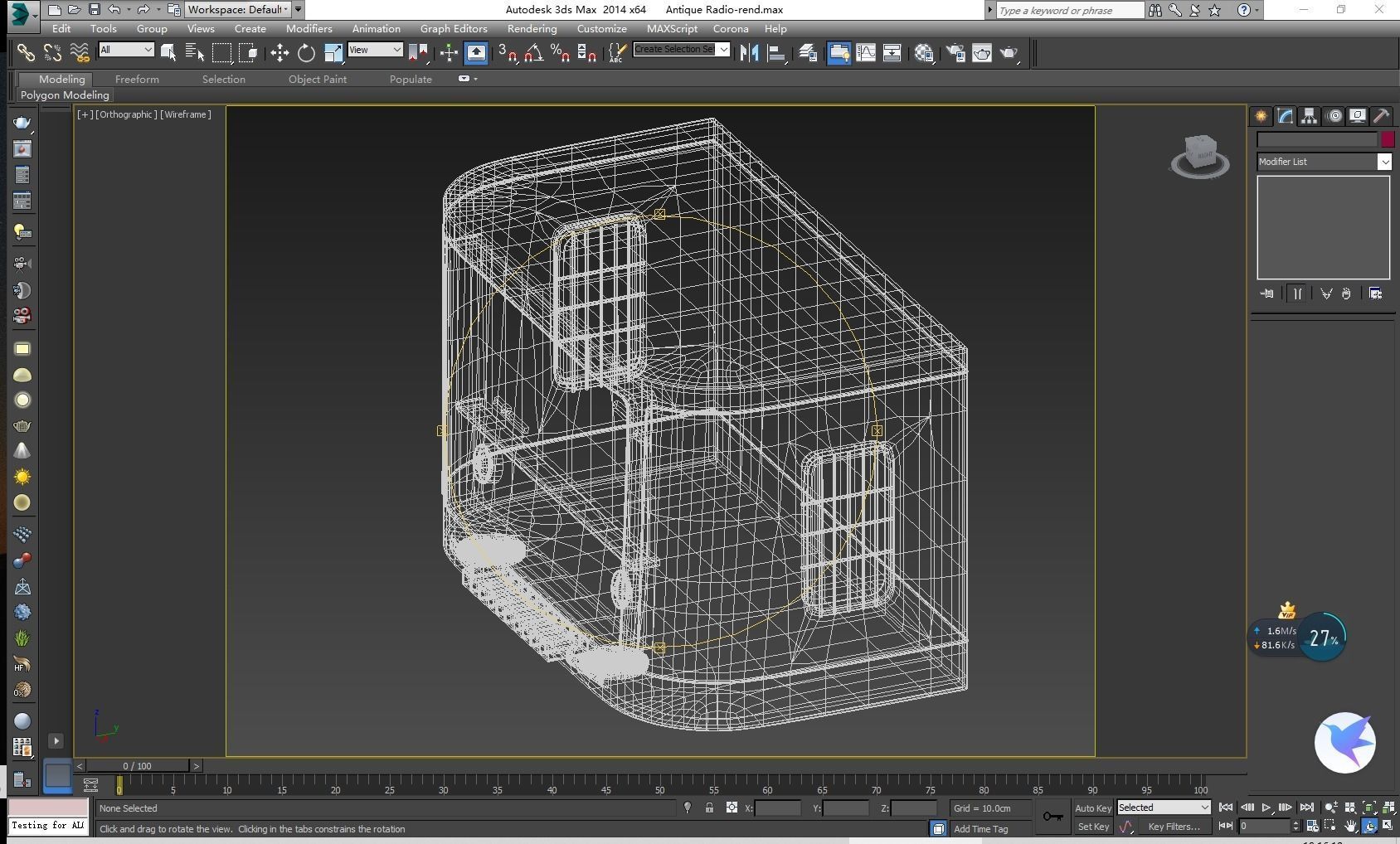 Antique Radio Low-poly 3D model_8