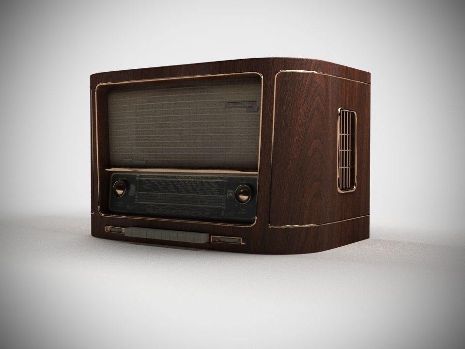 Antique Radio Low-poly 3D model_5