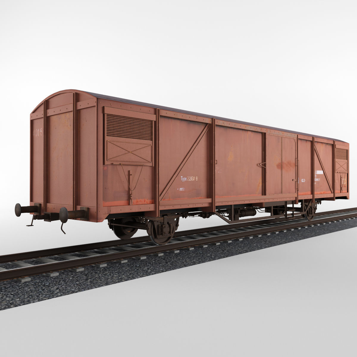 Train Boxcar 3D model_3